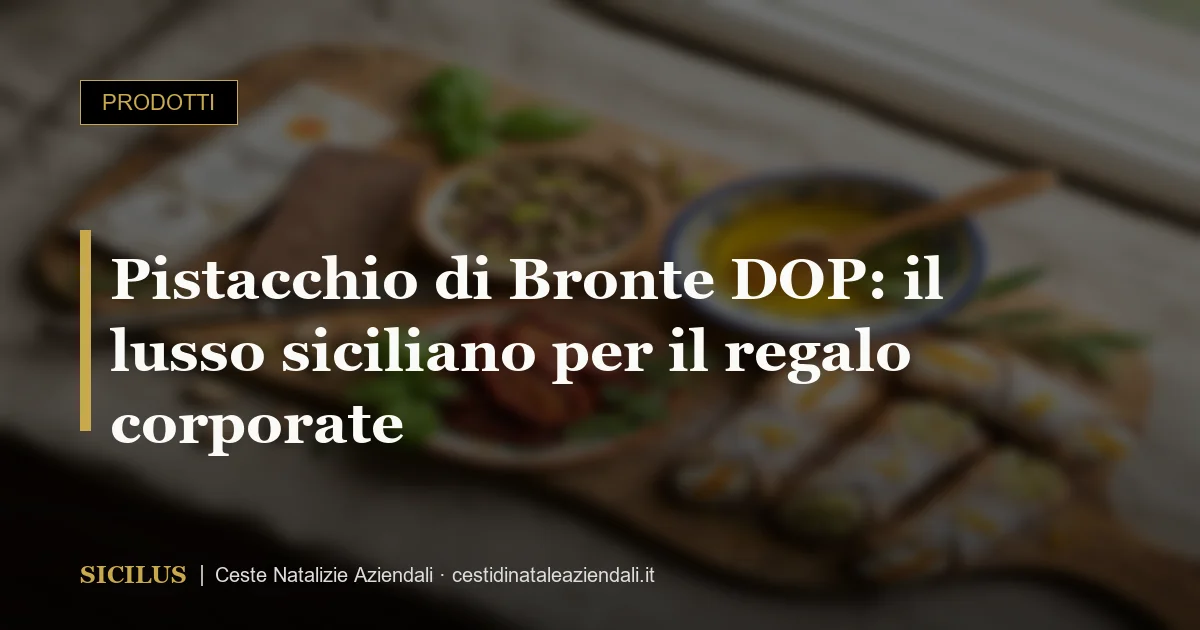 Pistacchio di Bronte DOP: il lusso siciliano per il regalo corporate