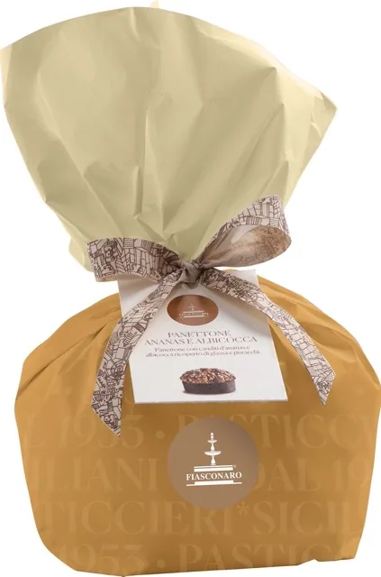 Panettone Ananas e albicocca frontale — Fiasconaro