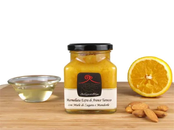 Marmellata Arance Tarocco Miele Zagara Mandorle gr350 — Terre Nere dell'Etna
